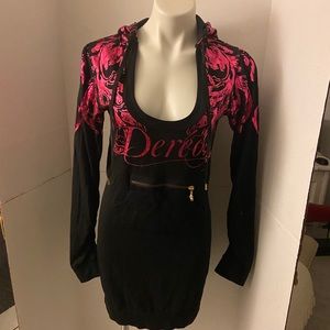 Severing T-shirt hoodie dress